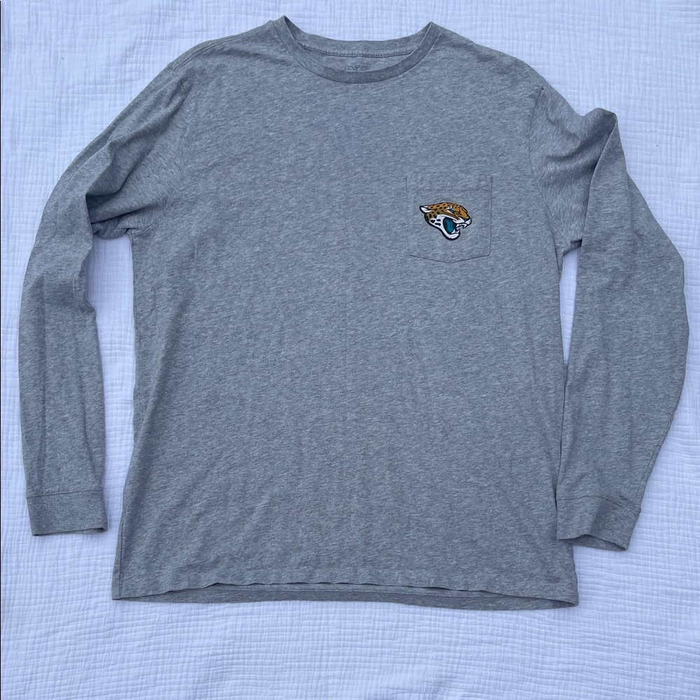 Vineyard Vines Jaguar Gray Long Sleeve Pocket Tee